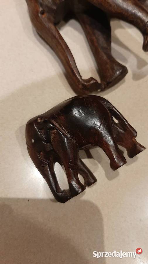 Drewniana Figurka Słoń 2 Stara Nowa Sól