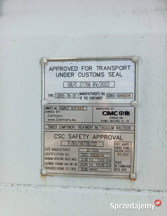 12m 40HC Kontener morski Nowy