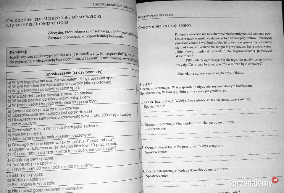 Porozumienie bez przemocy Ćwiczenia Ingrid Chełm