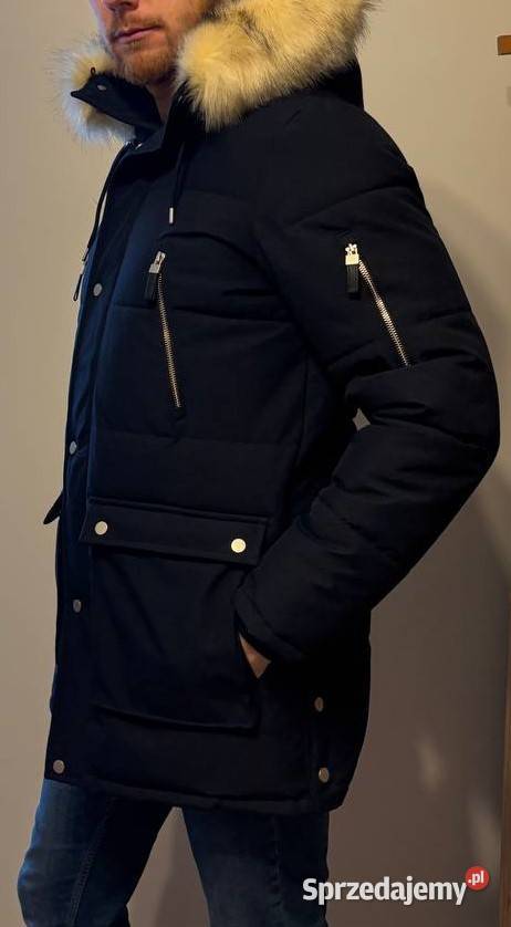 Reserved Kurtka z kapturem Granatowa Rozmiar S