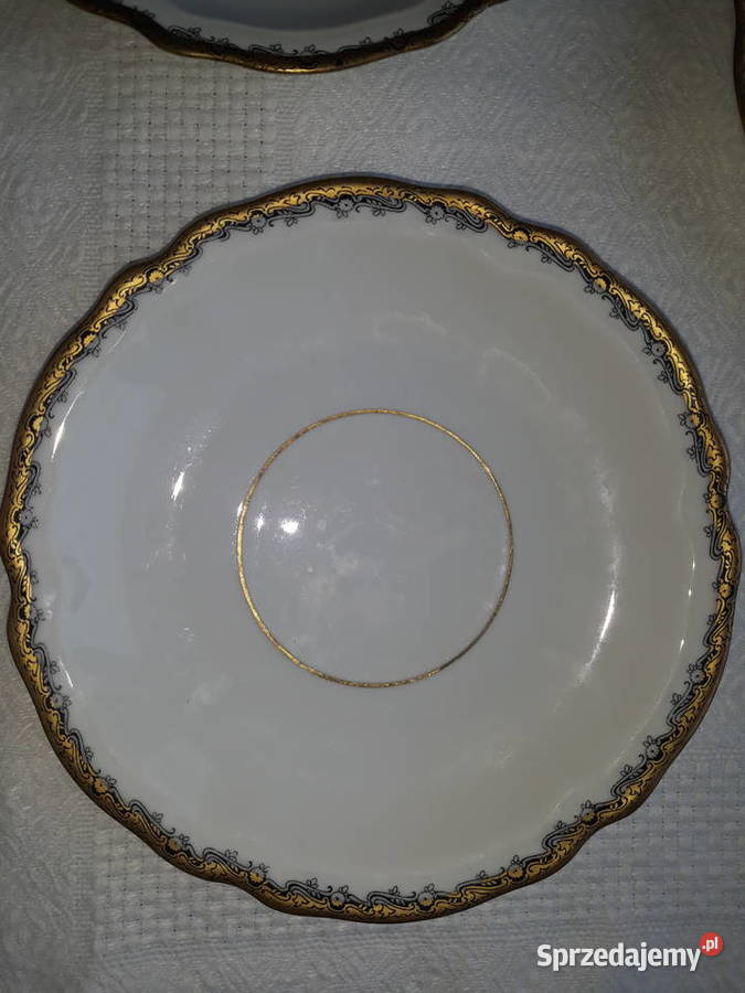 talerz talerze porcelana w kwiatki złocenia Gdańsk