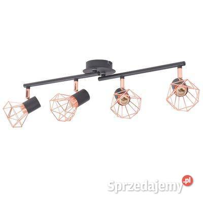 Lampa sufitowa z 4 żarówkami E14 czarno Kinkiety Warszawa
