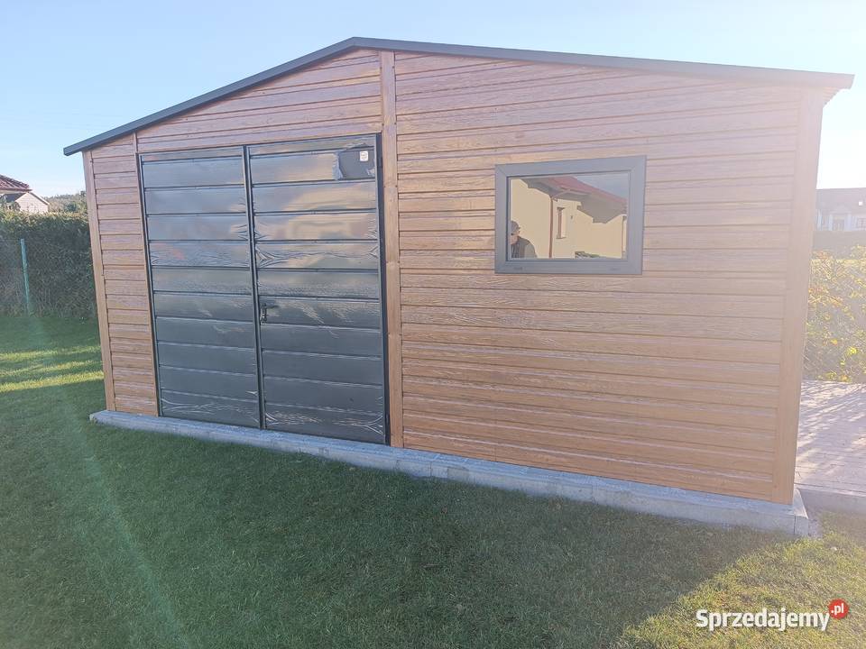 Grafitowy Garaż Blaszany Schowek Ogrodowy Garaże blacha Sprzedaż wielkopolskie Międzychód