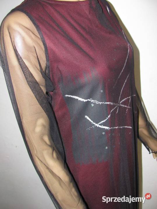 sukienka z siateczką czarną bordowa B YOUNG r M Rozmiar 38(M) Zamość sprzedam