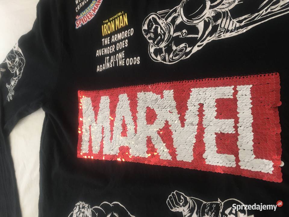 Unikatowy tshirt z cekinami Marvel Marki
