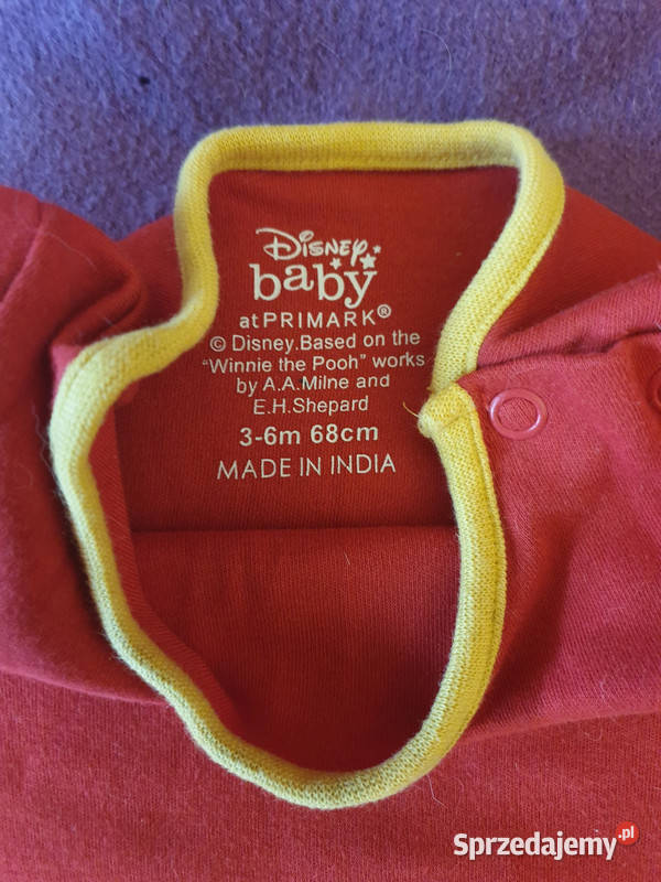 Urocze body Kubuś Puchatek rozmiar 68 Disney uniseks sprzedam