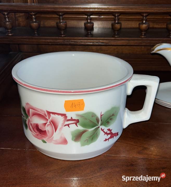Nocnik z różą Biała gruba porcelana Gdańsk sprzedam