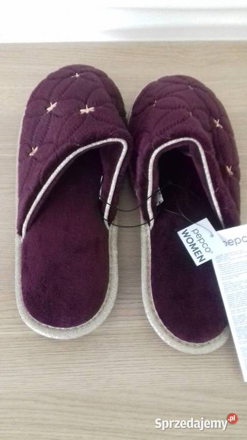 Pantofle damskie bordowe nowe do sprzedania Kraków