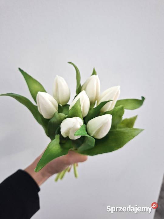 Tulipany silikonowe białe realistyczny wygląd 27 Golkowice