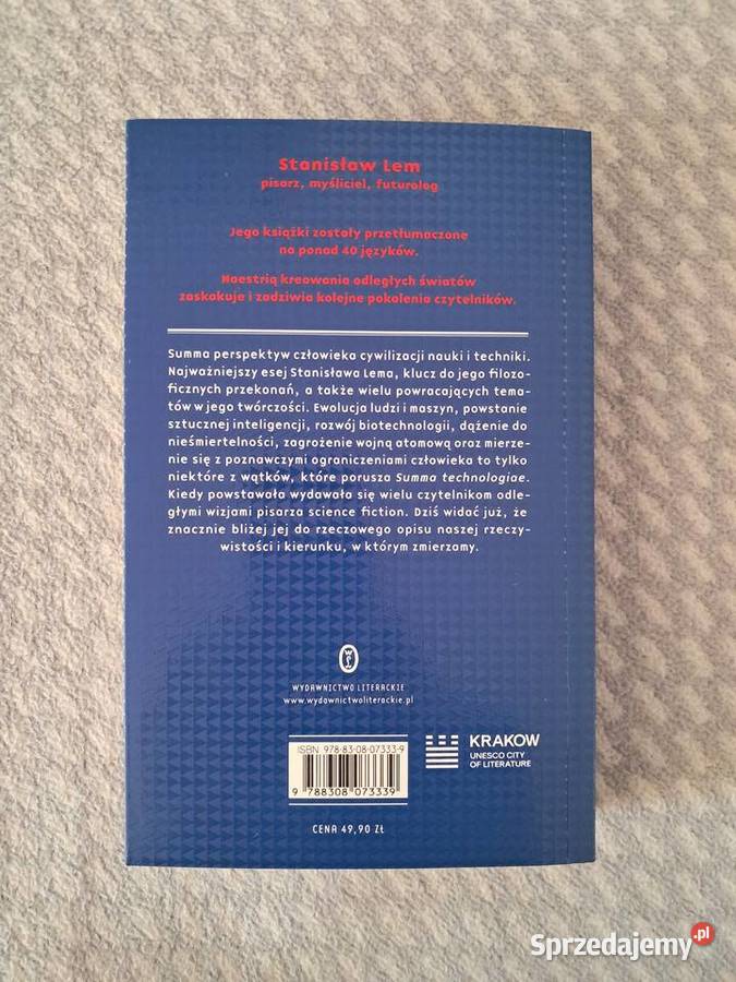 Książka Summa technologiae S Lem do sprzedania Kraków