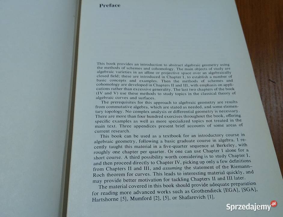 Algebraic geometry Robin Hartshorne Gdańsk sprzedam