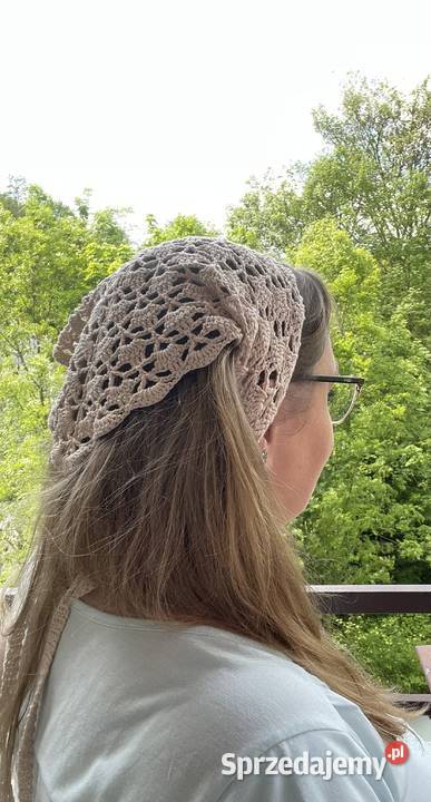 Bandana szydełkowa ręcznie robiona chusta Bochnia sprzedam