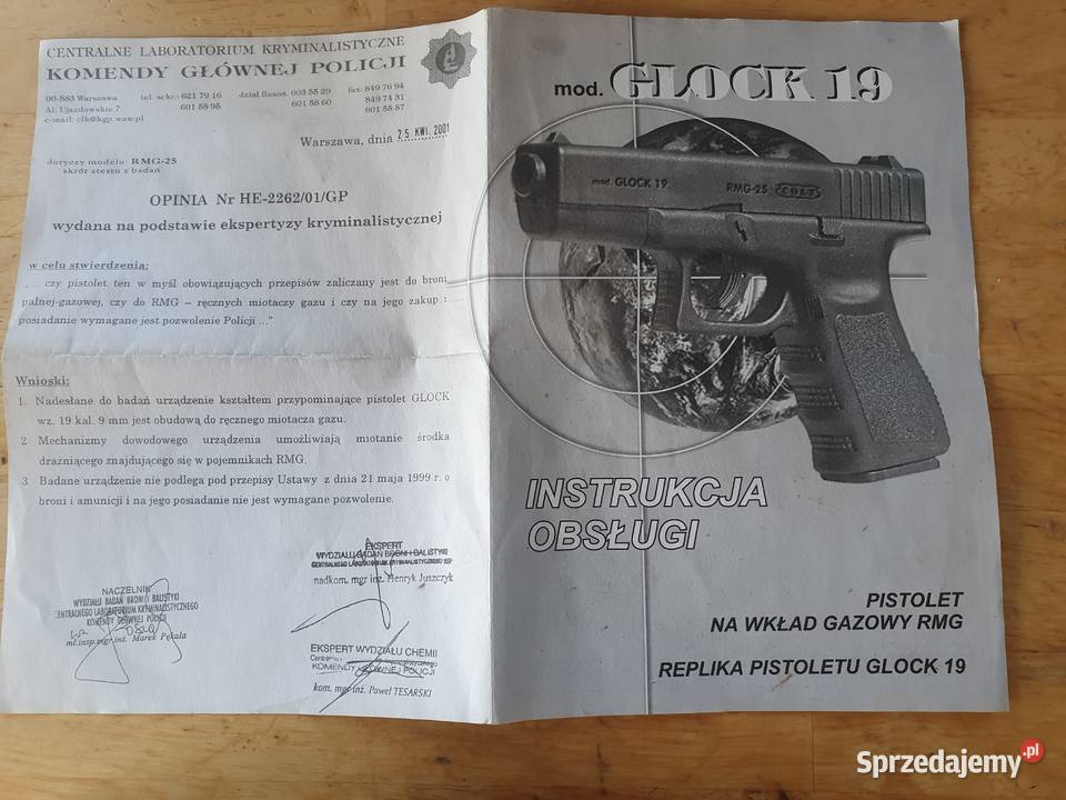 Pistolet sportowy Glock 19 gazowy