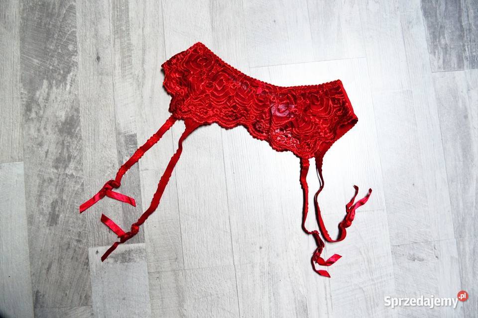 Sexy czerwony pas do pończoch 1214 koronka RED Toruń
