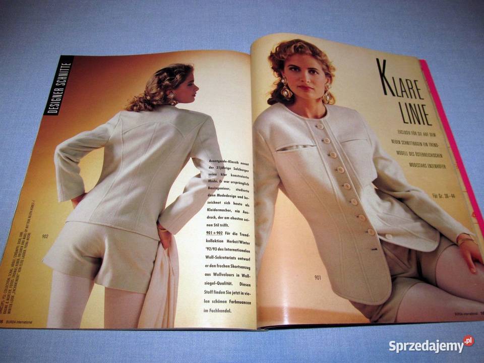 Burda International Jesień 1992 moda szycie kujawsko-pomorskie Skępe