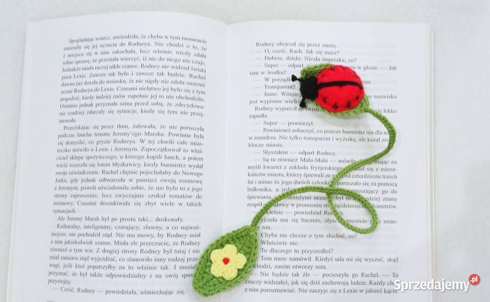 Biedronka wykonana na szydełku zakładka do Łask