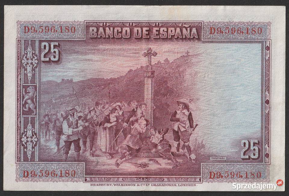 HISZPANIA 25 PESET 1928 D9 CALDERON DE LA BARCA Numizmatyka Łódź