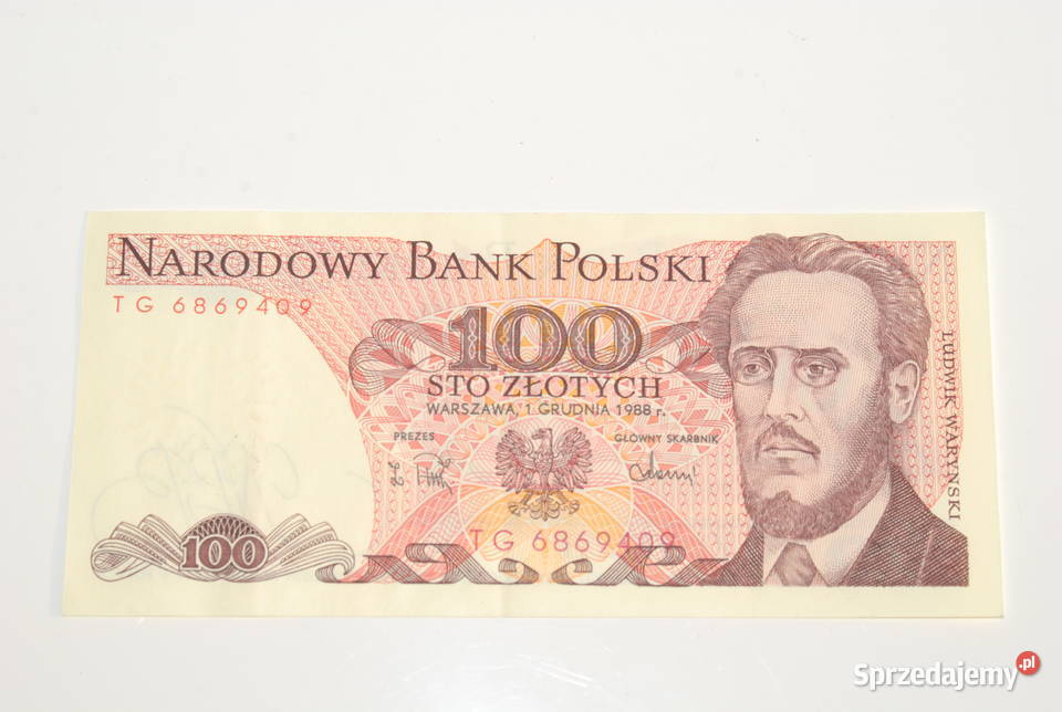 Stary banknot 100 złotych Waryński 1988 antyk Cieszyn