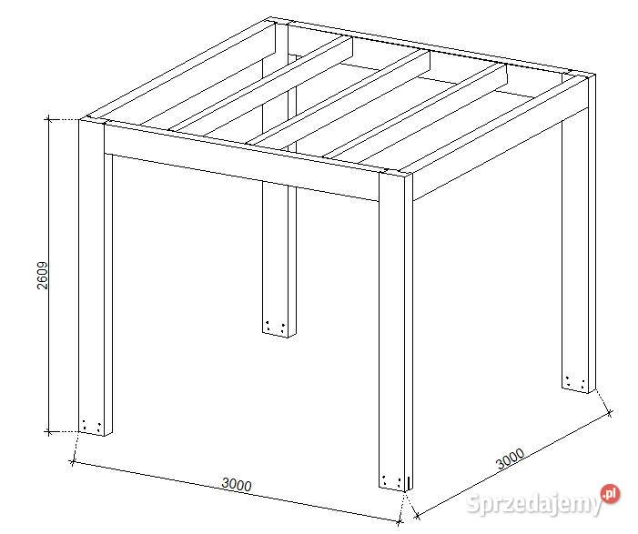 Pergola rzymska 300x300 wolnostojąca masywna Rębiszów