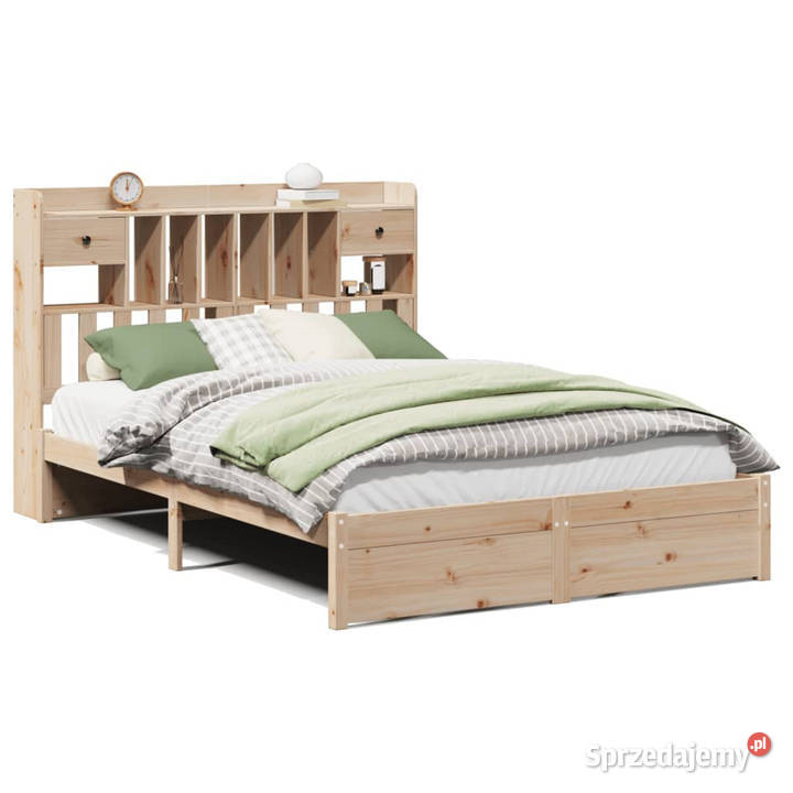 Łóżko z regałem bez materaca lite drewno sosnowe 228cm Warszawa
