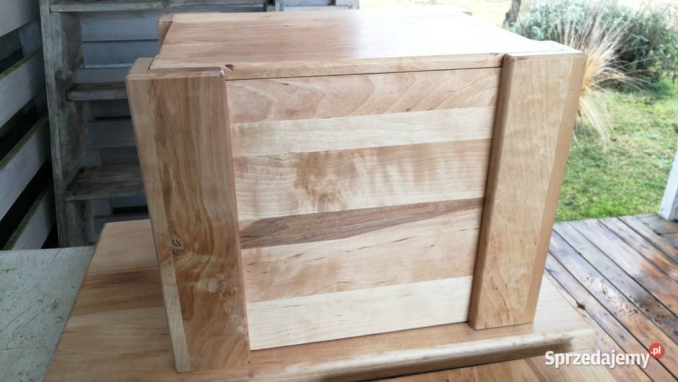 Skrzynka na winyle z pokrywą drewno brzozowe Radków