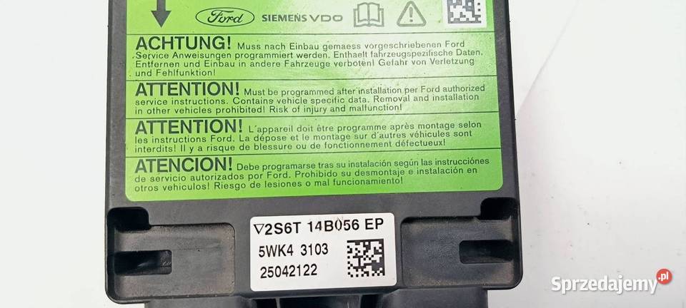 MODUŁ FORD FIESTA 5WK43103 Części samochodowe Lipno