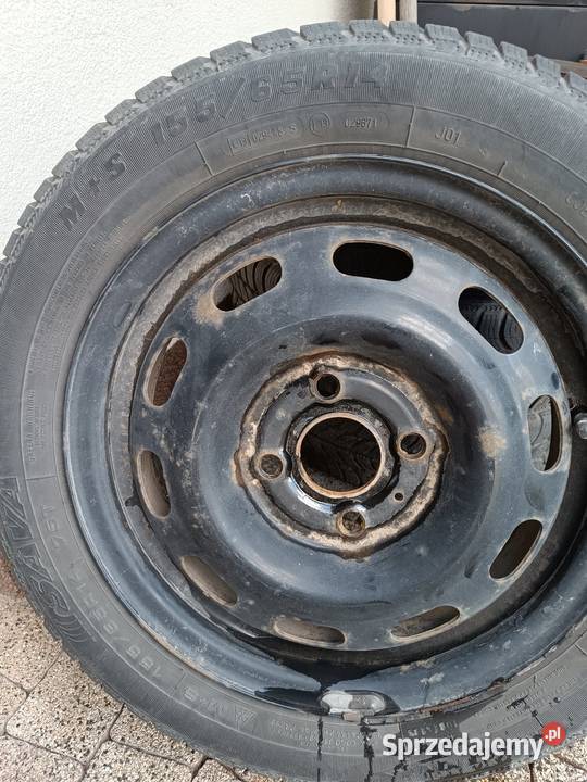 Sprzedam felgi stalowe z oponami zimowymi r14 Samochodowe Bełchatów sprzedam