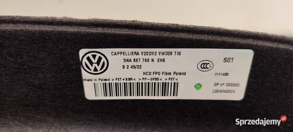 VW TIGUAN II PÓŁKA BAGAŻNIKA 5NA867769N