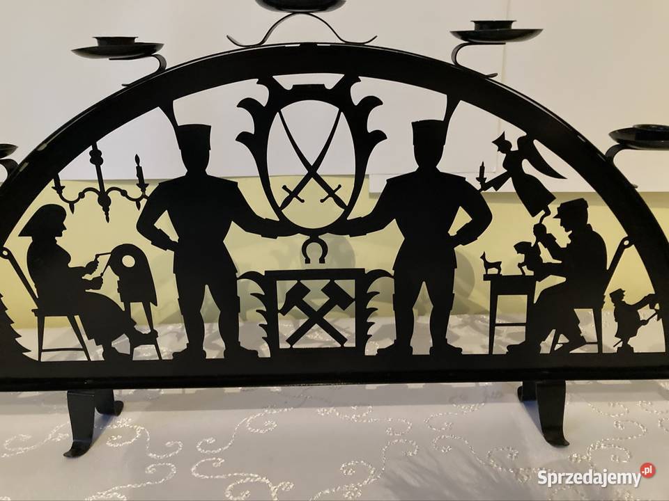 Świecznik Metalowy Łuk z Wizerunkiem Górnika Czerwionka-Leszczyny sprzedam