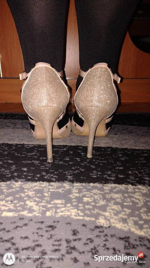 Piękne wysokie złote szpilki Primark 43 skóra ekologiczna Ostrów Wielkopolski