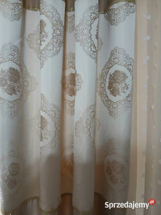 Zasłony 2 sztuki beżowe mazowieckie