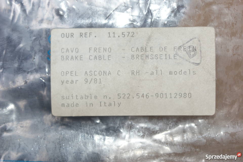 LINKA HAMULCA RĘCZNEGO OPEL Opis MP ASCONA C 81