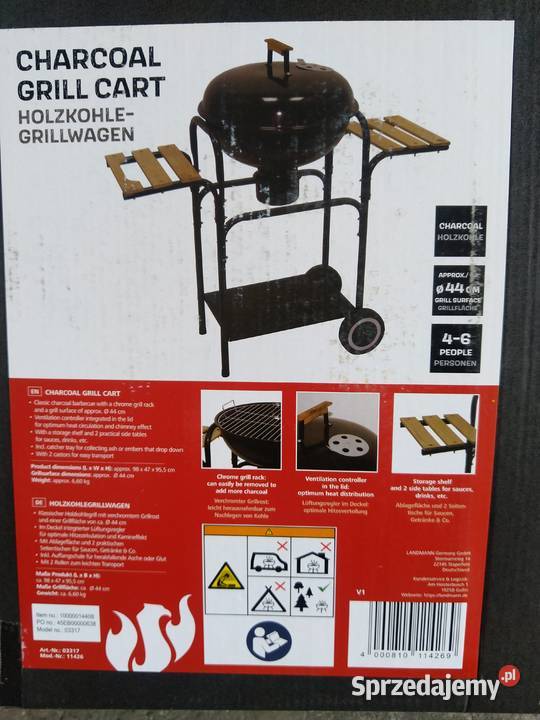 NAJTANIEJ Grill Węglowy Mobilny z Pokrywą Zabrze sprzedam
