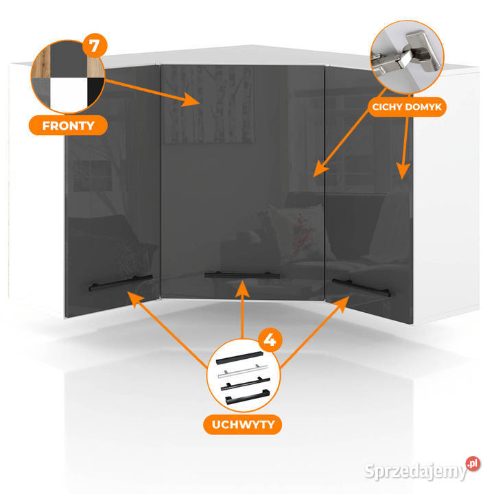 Szafka Kuchenna Wisząca Narożna Modułowa 90x90 Elbląg