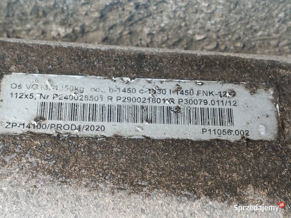 Oś KNOTT VG13 1350 przyczepy niehamowanej Kielce