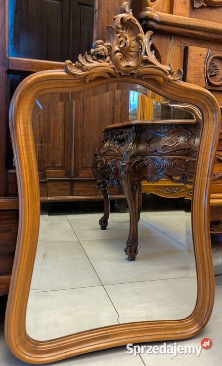 Piękne orzechowee lustro rocaillesklep Dąbrowa Dąbrowa Górnicza