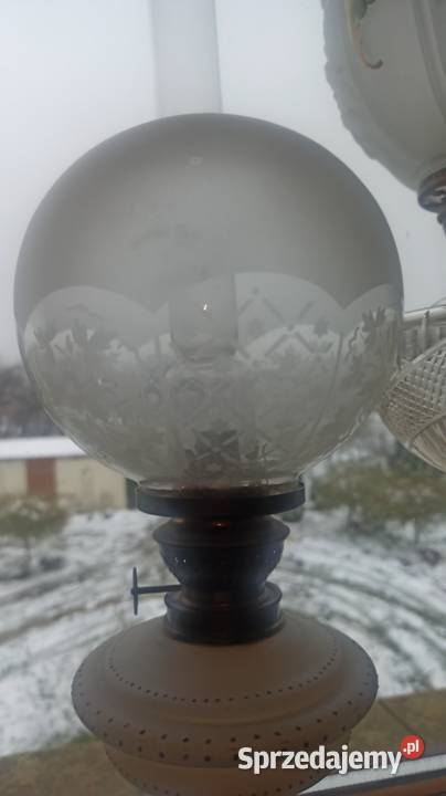 Lampa naftowa z kloszem Pomarańczowy dekor Gdańsk