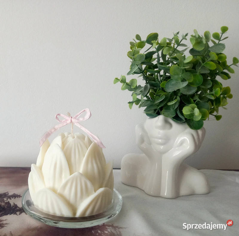 Kwiat lotosu Naturalna świeca sojowa Duża świeca Kraków