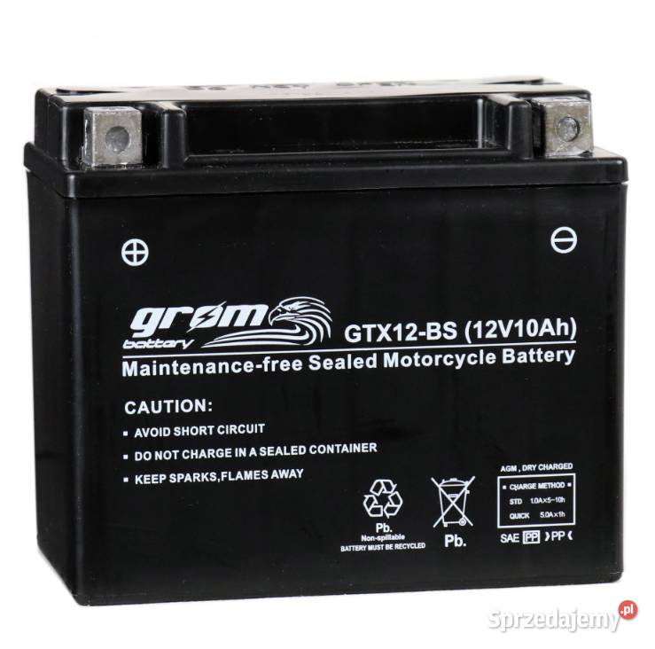 Akumulator motocyklowy 12V 10Ah 180A GROM