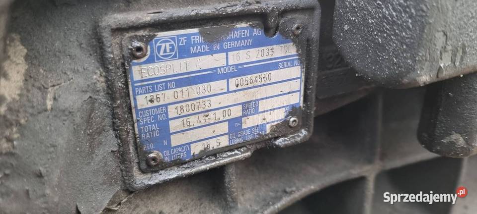SKRZYNIA BIEGÓW DAF XF105 410 16S2033TDL