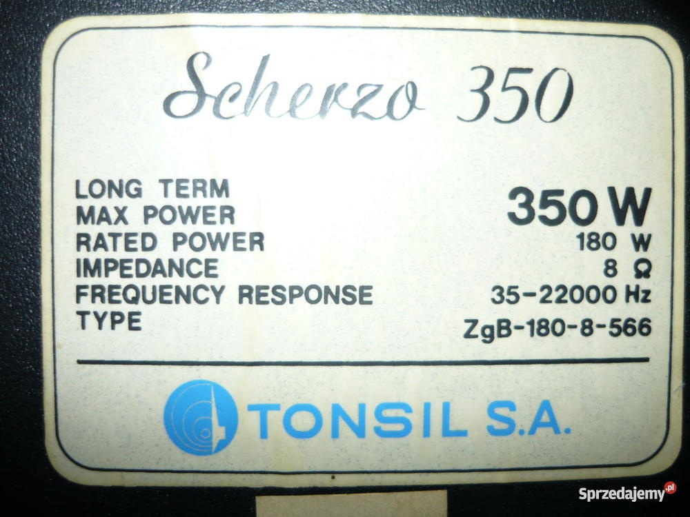 Kolumny głośniki dużej MOCY Tonsil SHERZO 350W 8 Białystok sprzedam