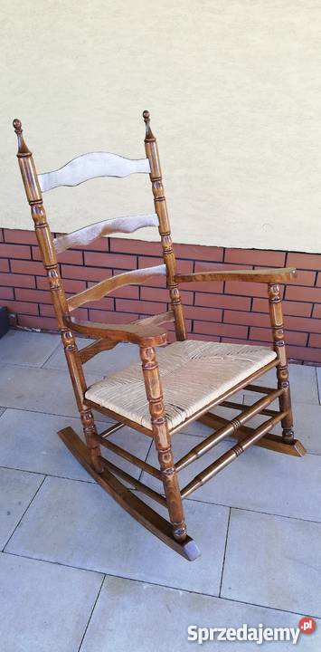 Fotel bujany stylowy drewniany krzesło bujak