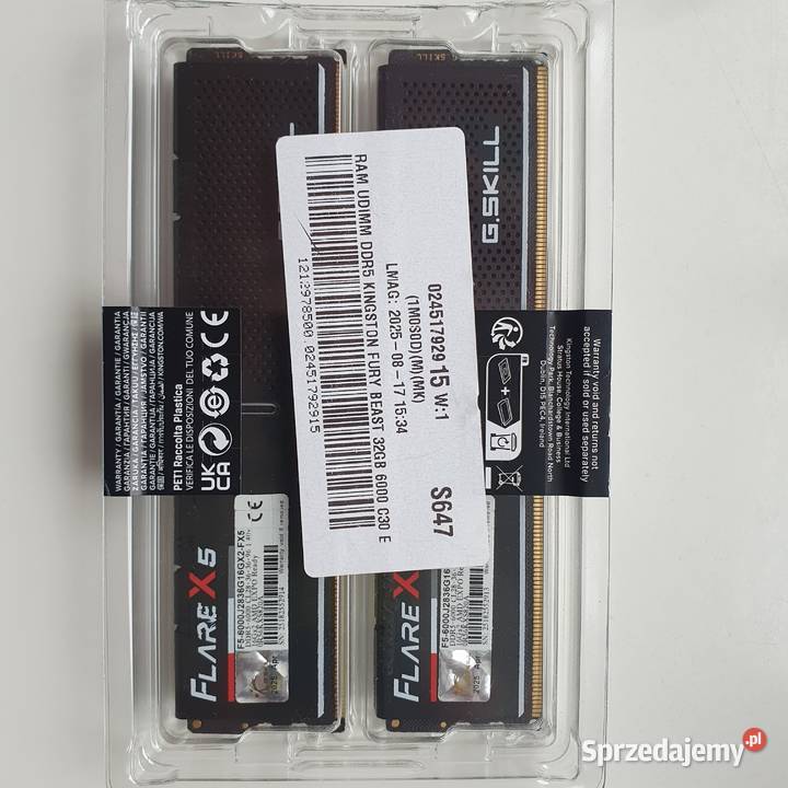 DDR 5 Kingston Fury 32 GB AMD EXPO Intel XMP 30 sprzedam