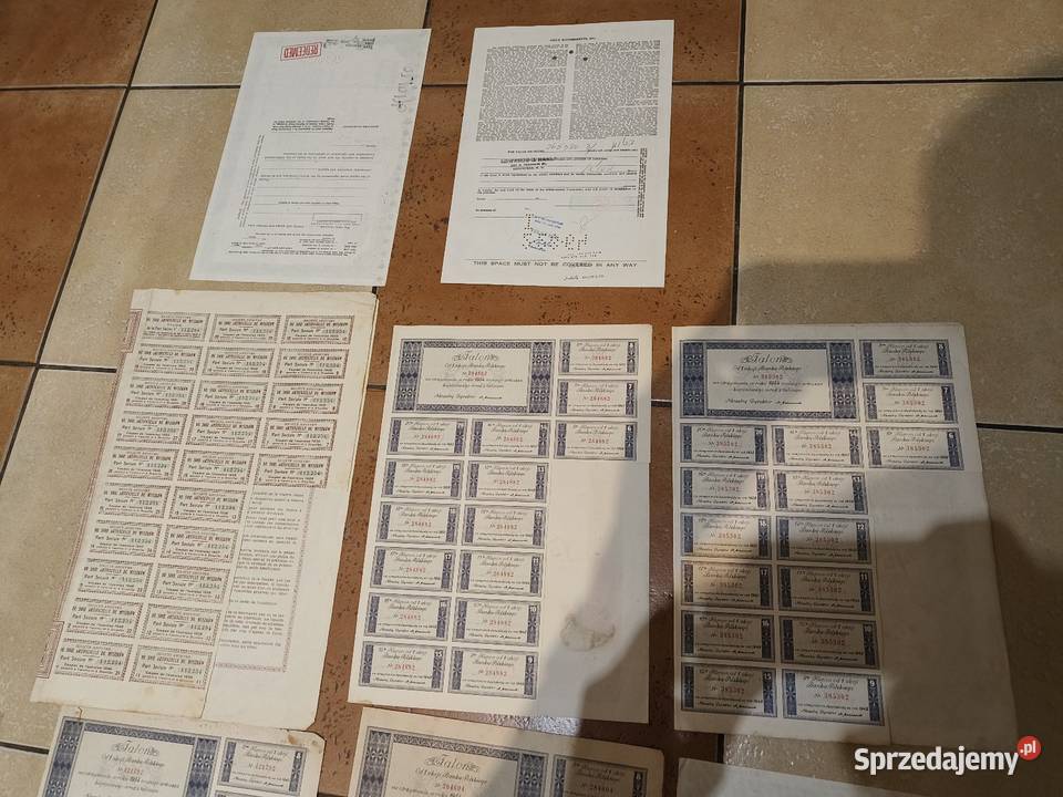 Sprzedam akcje papiery wartościowe śląskie Bytom