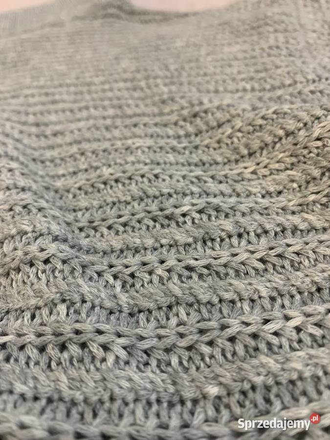 Sweter szary krótki pleciony oversize HIT podkarpackie Jasło