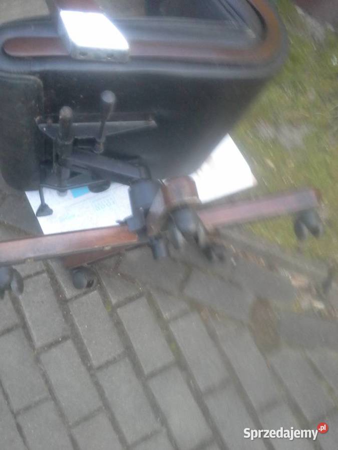 Fotel gabinetowy skóra drewno biurowy Warszawa