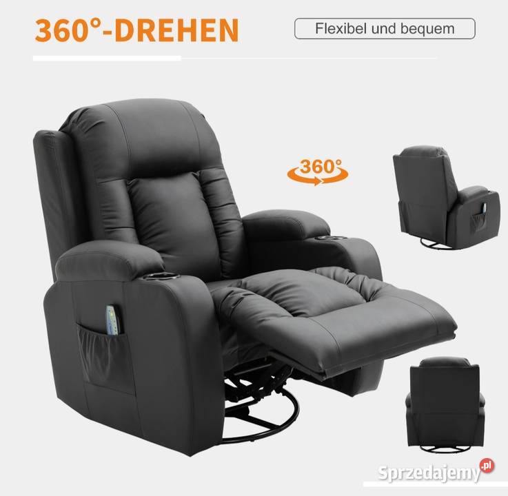 Fotel do masażu z funkcją podgrzewania bujania Brzesko