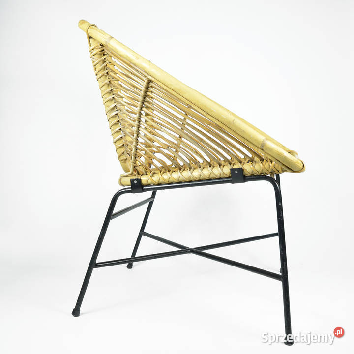 Rattanowy fotel kubełkowy Dania lata 60 Warszawa