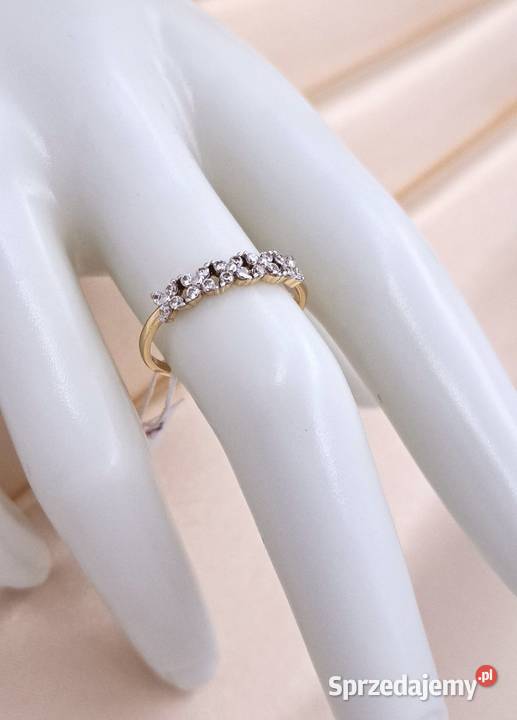 Pierścionek r17 Złoty pr585 Obrączkowy korona z złote Poznań