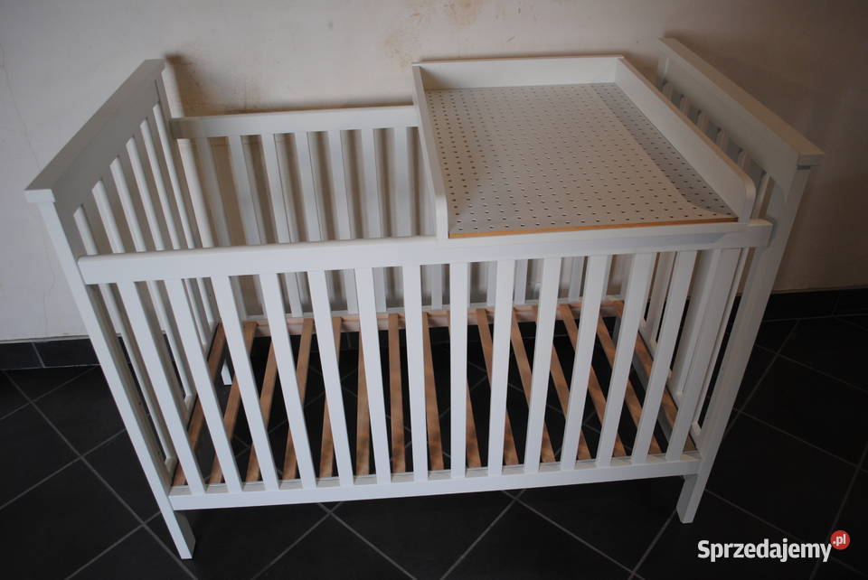 Łóżeczko dziecięce granatowe przewijak 120x60